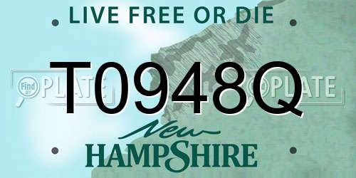 T0948Q New Hampshire License Plate