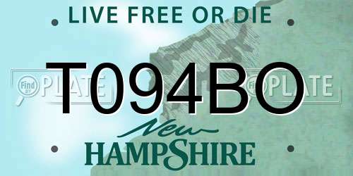 T094BO New Hampshire License Plate