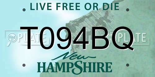 T094BQ New Hampshire License Plate