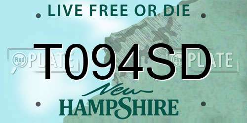T094SD New Hampshire License Plate
