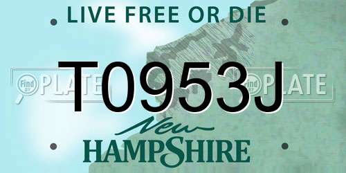 T0953J New Hampshire License Plate