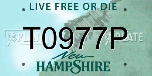 T0977P New Hampshire License Plate