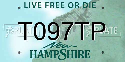 T097TP New Hampshire License Plate