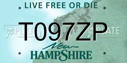 T097ZP New Hampshire License Plate