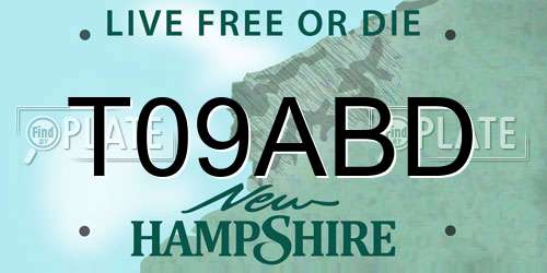 T09ABD New Hampshire License Plate