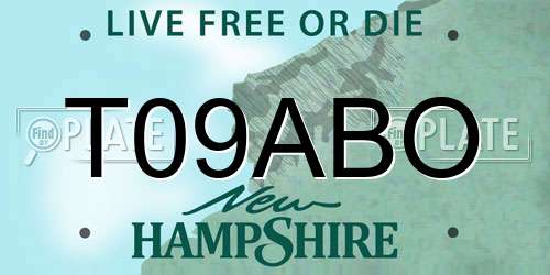 T09ABO New Hampshire License Plate
