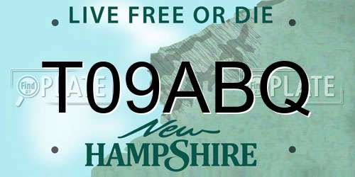 T09ABQ New Hampshire License Plate