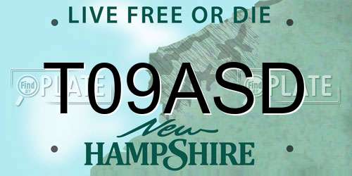 T09ASD New Hampshire License Plate