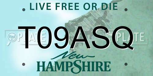 T09ASQ New Hampshire License Plate