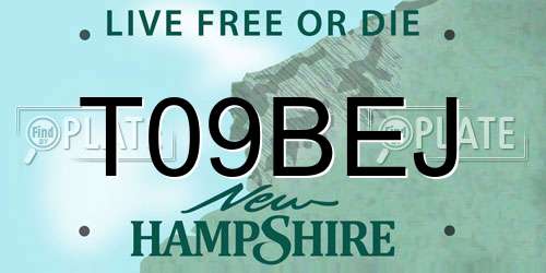 T09BEJ New Hampshire License Plate