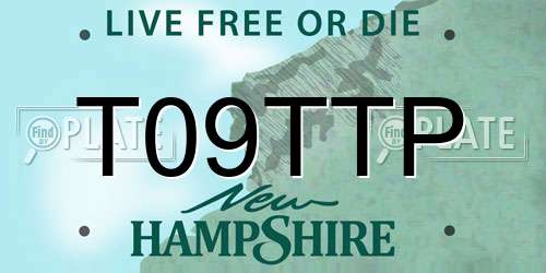 T09TTP New Hampshire License Plate