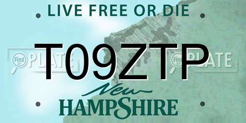 T09ZTP New Hampshire License Plate