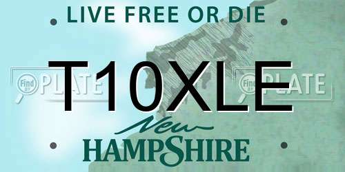 T10XLE New Hampshire License Plate