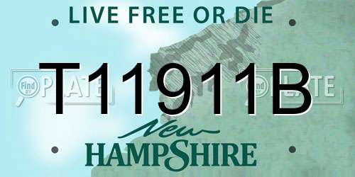 T11911B New Hampshire License Plate
