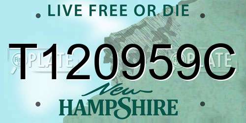 T120959C New Hampshire License Plate
