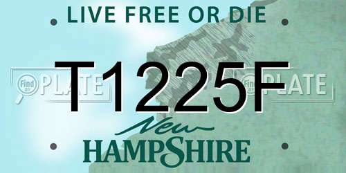 T1225F New Hampshire License Plate