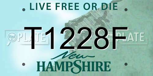T1228F New Hampshire License Plate