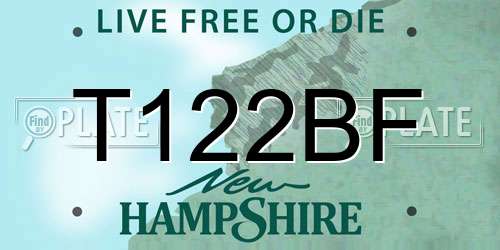 T122BF New Hampshire License Plate