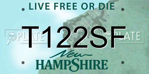 T122SF New Hampshire License Plate