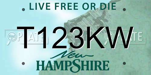 T123KW New Hampshire License Plate