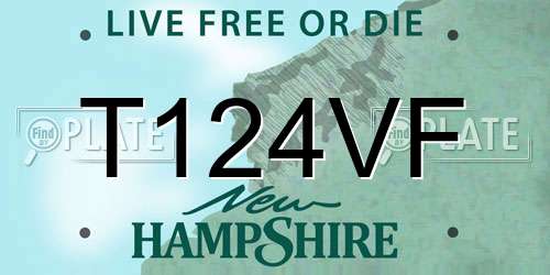 T124VF New Hampshire License Plate