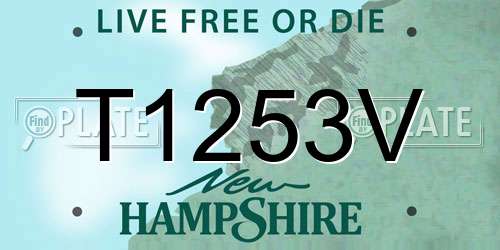 T1253V New Hampshire License Plate