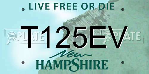 T125EV New Hampshire License Plate