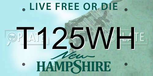 T125WH New Hampshire License Plate