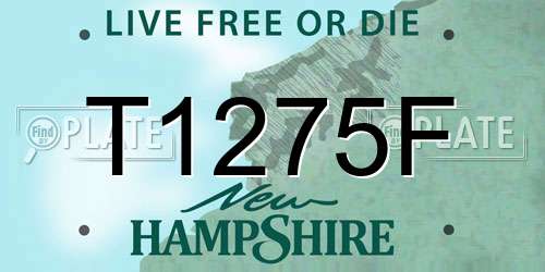 T1275F New Hampshire License Plate
