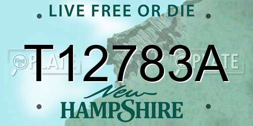 T12783A New Hampshire License Plate