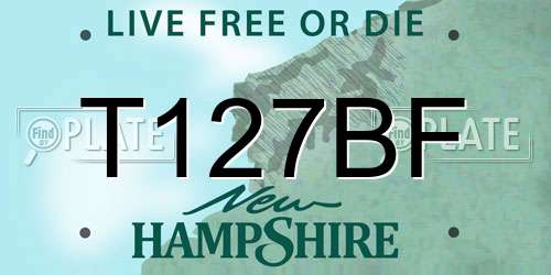 T127BF New Hampshire License Plate