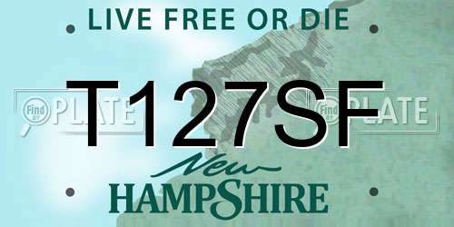 T127SF New Hampshire License Plate