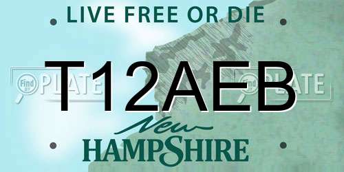 T12AEB New Hampshire License Plate