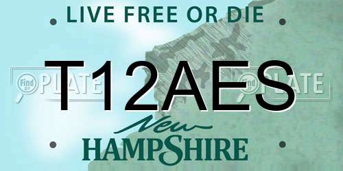 T12AES New Hampshire License Plate