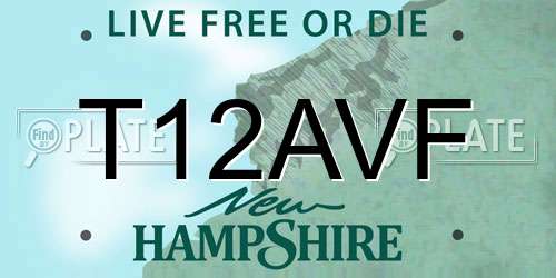 T12AVF New Hampshire License Plate