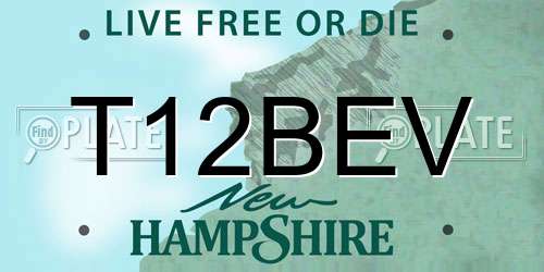 T12BEV New Hampshire License Plate