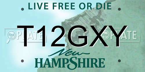 T12GXY New Hampshire License Plate
