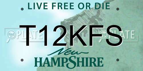 T12KFS New Hampshire License Plate