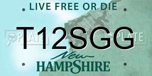 T12SGG New Hampshire License Plate