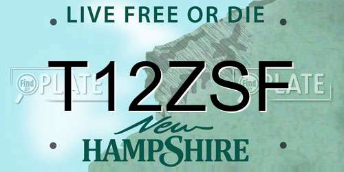 T12ZSF New Hampshire License Plate
