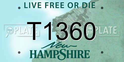 T1360 New Hampshire License Plate