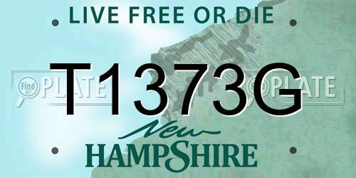 T1373G New Hampshire License Plate