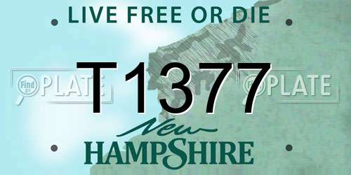 T1377 New Hampshire License Plate