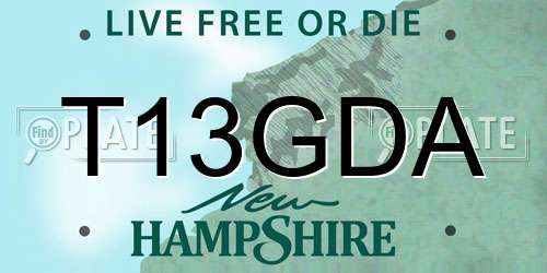 T13GDA New Hampshire License Plate