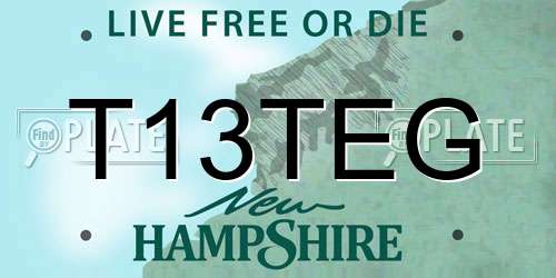 T13TEG New Hampshire License Plate