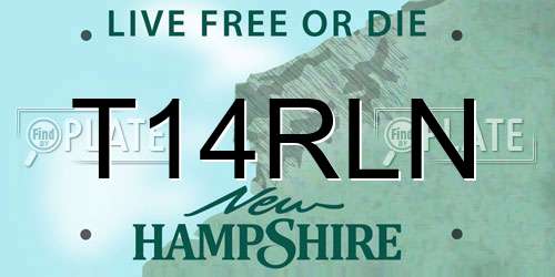 T14RLN New Hampshire License Plate