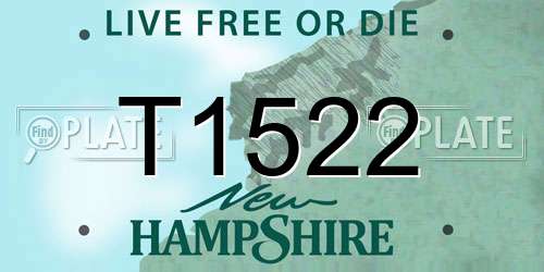 T1522 New Hampshire License Plate