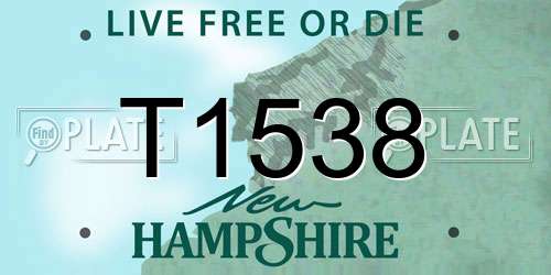 T1538 New Hampshire License Plate