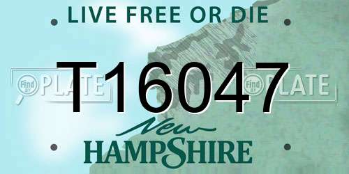 T16047 New Hampshire License Plate
