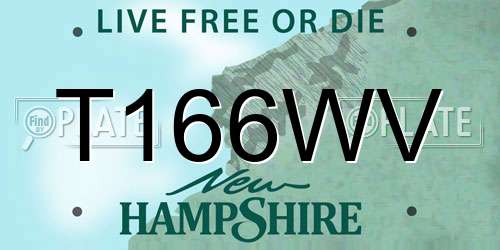 T166WV New Hampshire License Plate